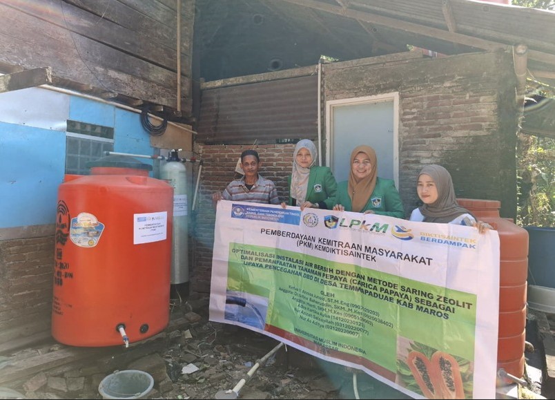 Tim PKM UMI Optimalkan Air Bersih dan Edukasi Pencegahan DBD di Desa Temmapaduae, Maros
